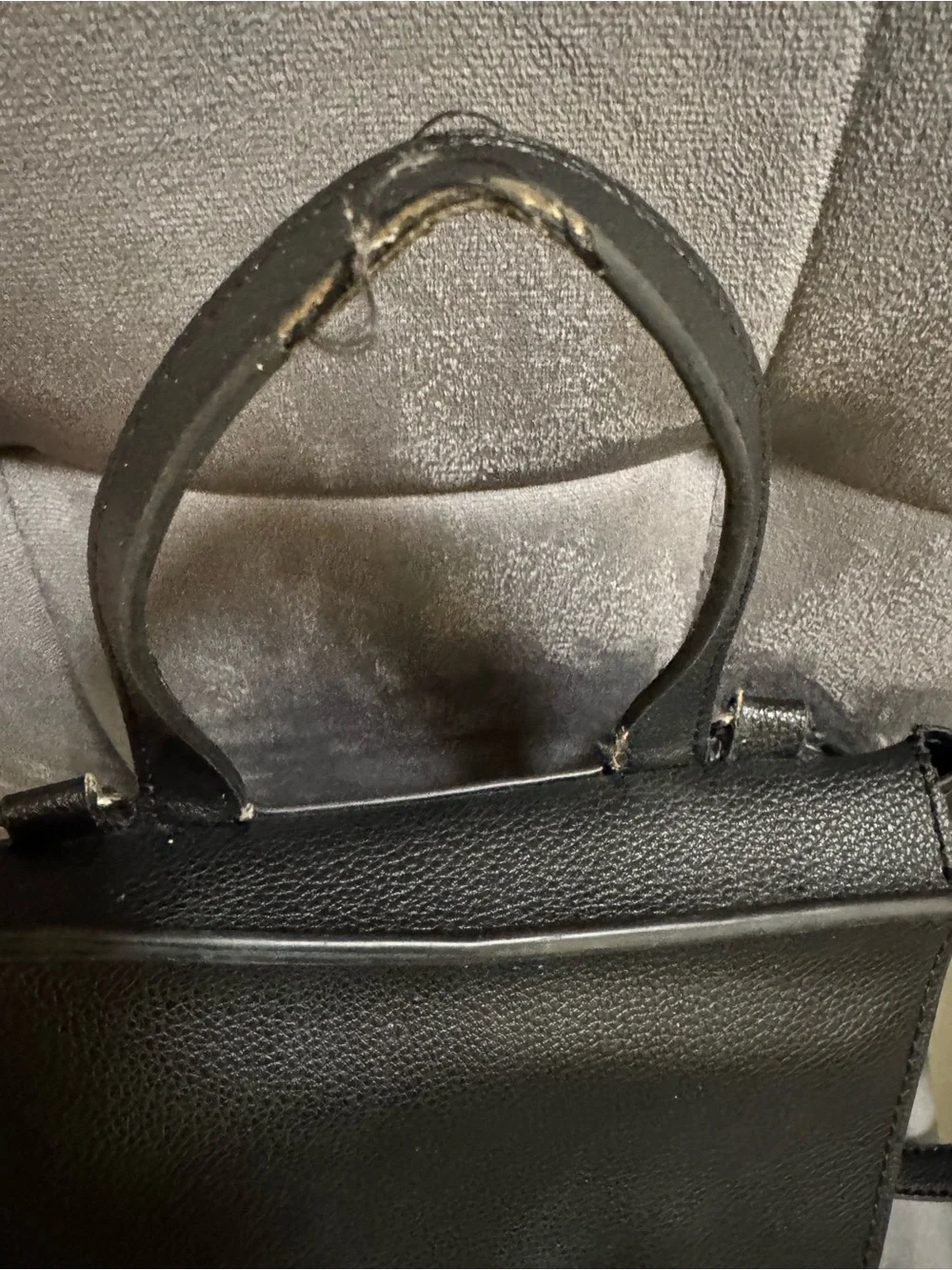 Guess Black Pebbled Leather Mini Backpack with Gold Hardware
